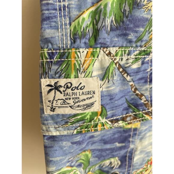 Vintage Polo By Ralph Lauren Mens Size Large Swim Trunks Shorts Hawaiian - Picture 3 of 4